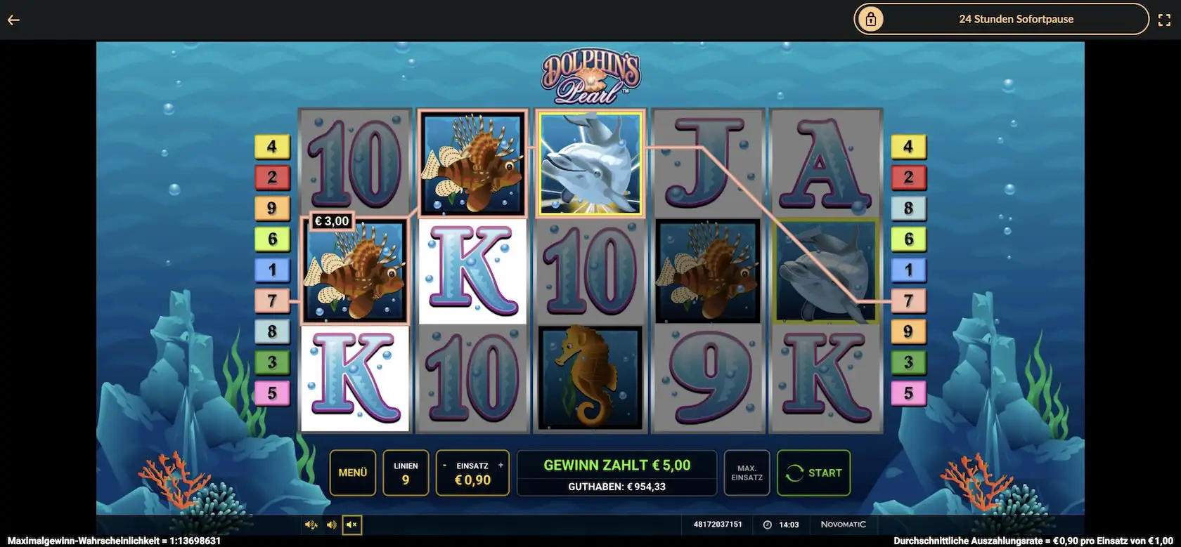 dolphins-pearl-online-gewinn