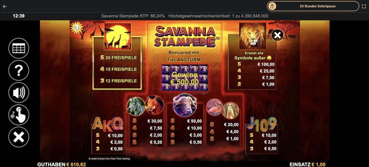 savanna-stampede-paytable