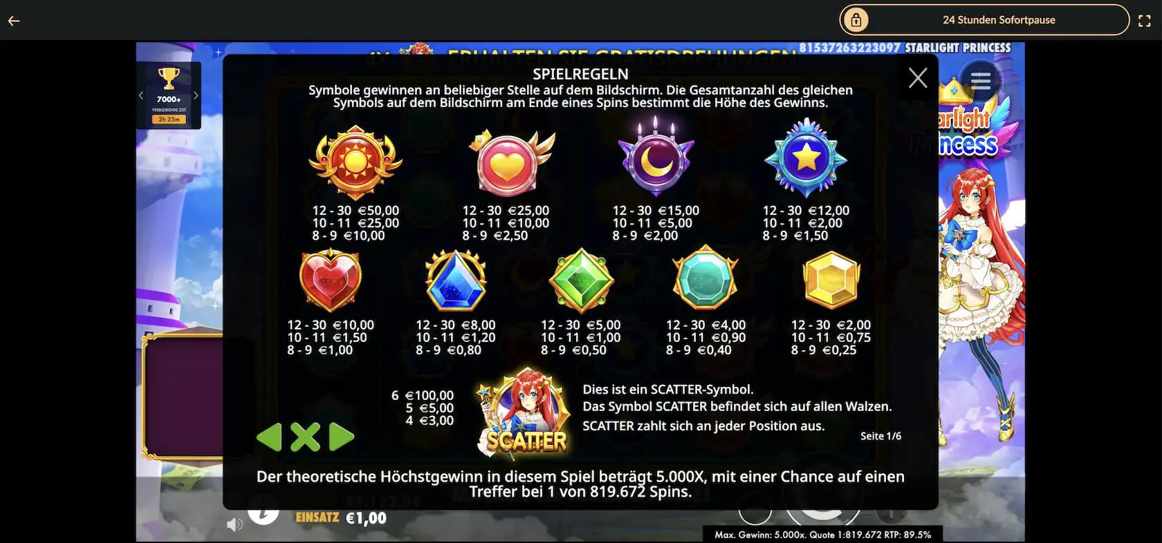 starlight-princess-paytable