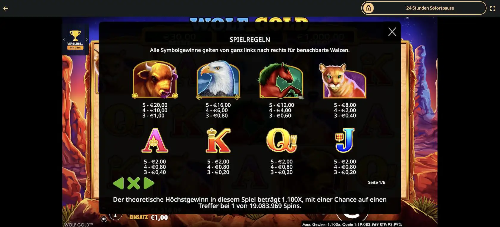 wolf-gold-auszahlungstabelle